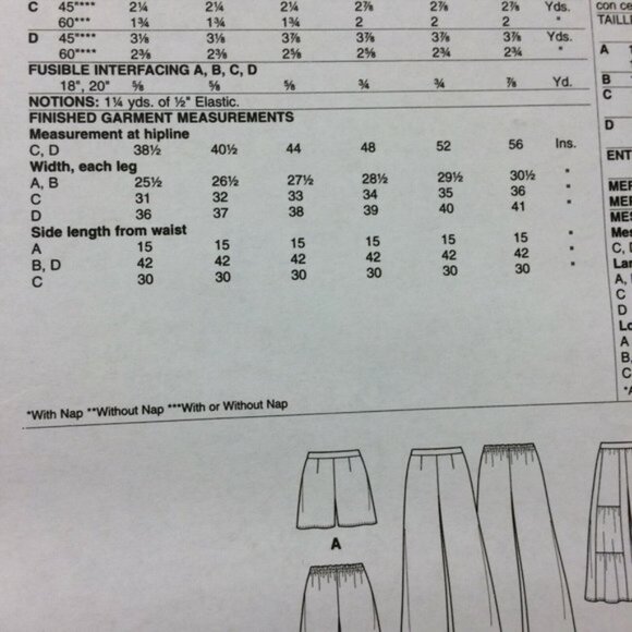 McCalls Pattern M7164 Pants Shorts Wide Leg Uncut Sz 4-14 XS S Med Loose Modest - Picture 6 of 10